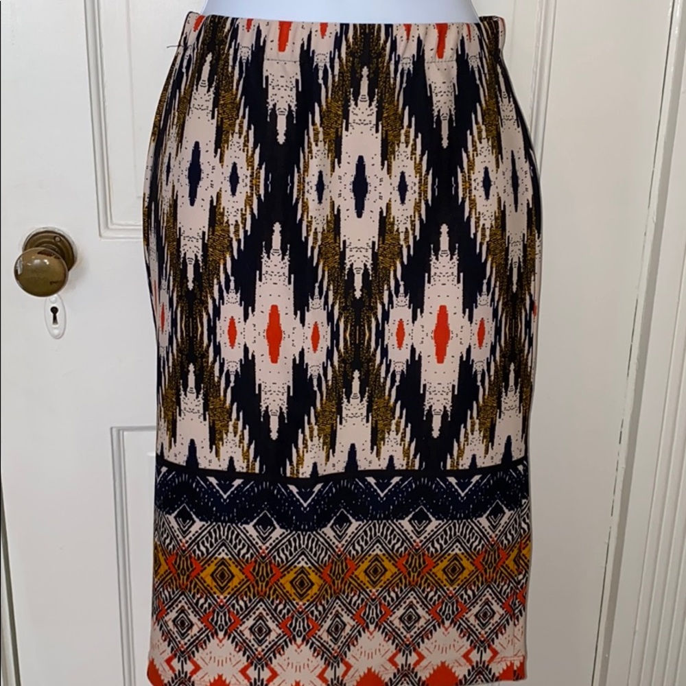 Maeve anthropologie midi pencil patterned skirt